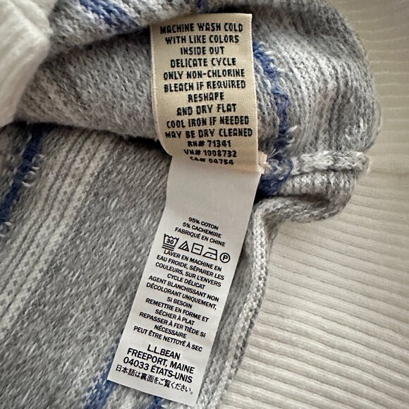 L.L. Bean Nordic Fair Isle Cashmere Blend Cardigan Button Down Sweater - Picture 8 of 11